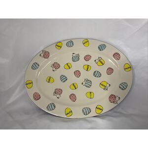 NEW PEANUTS SNOPPY EASTER BEAGLE & EGG LARGE SERVING PLATTER PLATE